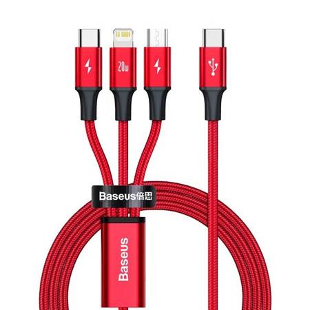 Baseus Rapid | Kabel 3v1 USB-C - USB-C Lightning Micro PD 20W 3,5A