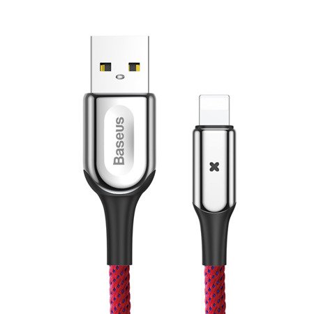 Baseus X-type | Kabel s LED USB - Lightning iPhone rychlonabíjení 2,4A s LED 100cm EOL